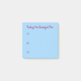 Notas Post-it® Rosa Simple Con Gratitud Azul