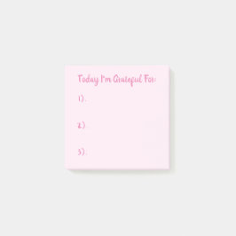 Notas Post-it® Rosa Simple Hoy Agradezco Su Gratitud