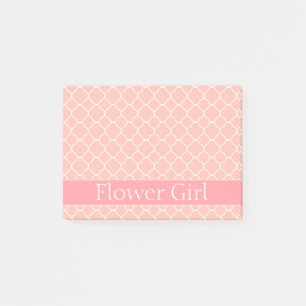 Notas Post-it® Rosa y blanco de Flowergirl