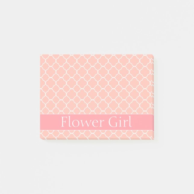 Notas Post-it® Rosa y blanco de Flowergirl (Anverso)