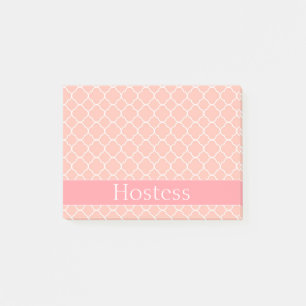 Notas Post-it® Rosa y blanco de la presentadora de la boda