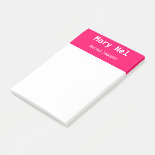 Notas Post-it® rosa y blanco minimalista y brillante