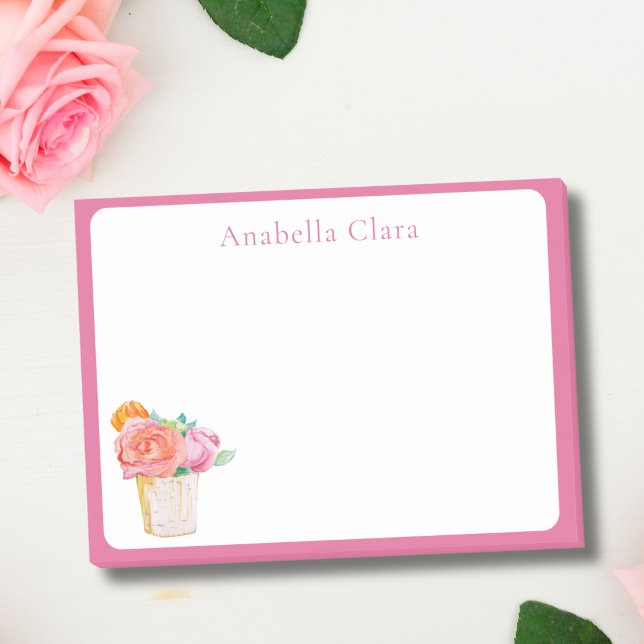 Notas Post-it® Rosas acuarela en jarrón (Subido por el creador)