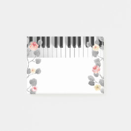 Notas Post-it® rosas acuarelas en piano foliage gris