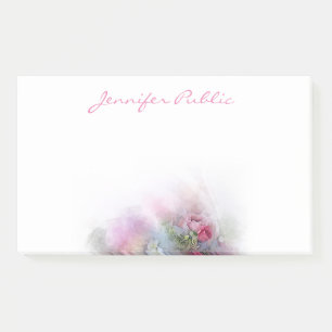 Notas Post-it® Rosas de acuarela de plantilla Flores guión de man