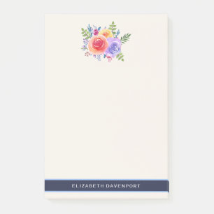 Notas Post-it® Rosas de acuarela Floral Bouquet