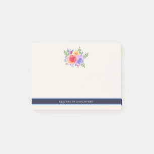 Notas Post-it® Rosas de acuarela Floral Bouquet