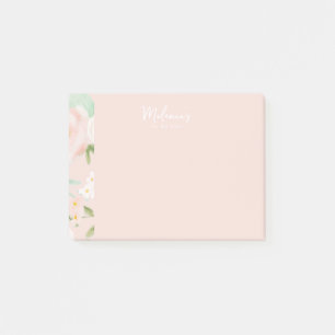 Notas Post-it® Rosas de acuarela florecen en rosa y rosa
