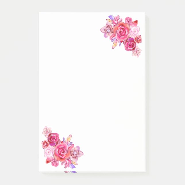 Notas Post-it® Rosas de Bouquet Flores (Anverso)