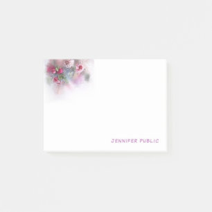 Notas Post-it® Rosas de color de agua Flores Florales Plantilla F