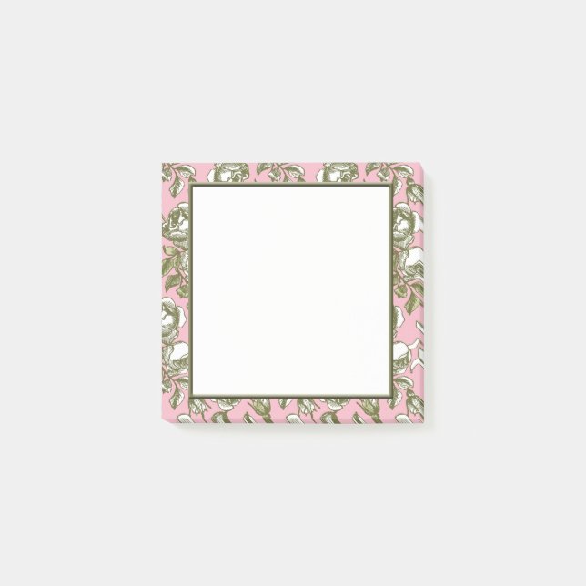 Notas Post-it® Rosas de la cosecha en los pegajosos de la plaza f (Anverso)