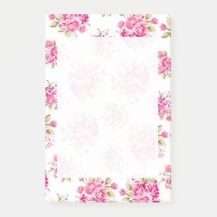 Notas Post-it® Rosas de Shabby Chic Floral
