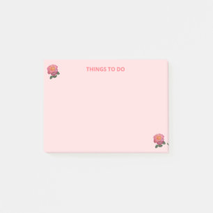 Notas Post-it® Rosas Lindas en Cosas Que Hacer Rosadas