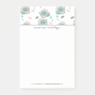 Notas Post-it® Rosas Pastel Florales Modernas