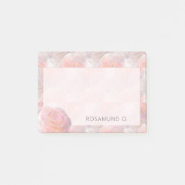 Notas Post-it® Rosas Pastel Soñadoras Abstractas con Nombre