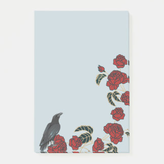Notas Post-it® Rosas rojas y raven