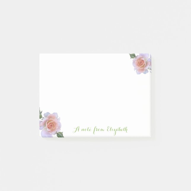 Notas Post-it® Rosas románticos y elegantes (Anverso)