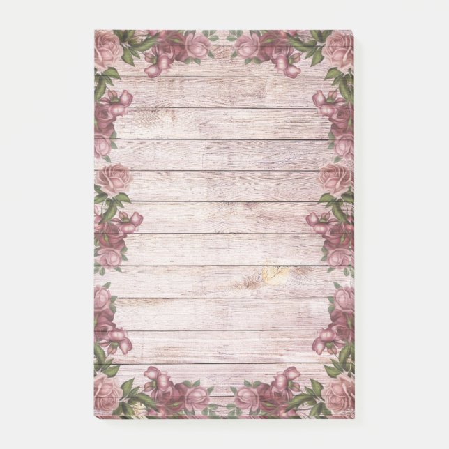 Notas Post-it® Rosas rusos de magenta bonito (Anverso)