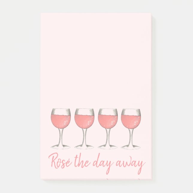 Notas Post-it® Rosé El Día Que Falta Lover De Vino De Rosa (Anverso)