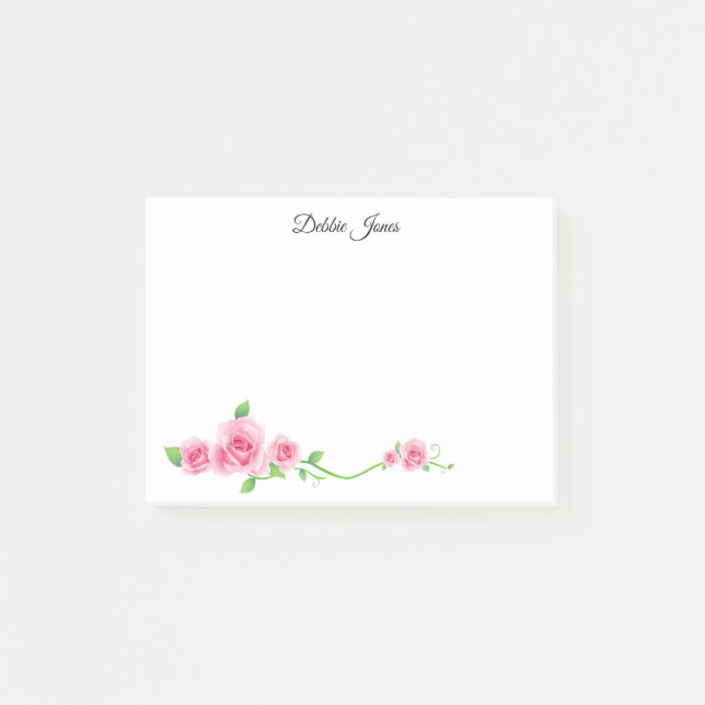Notas Post-it® Roses rosados post-it-Notes (Anverso)