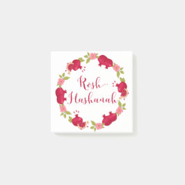 Notas Post-it® Rosh Hashanah Año Nuevo Pomegranate Flower Wreath