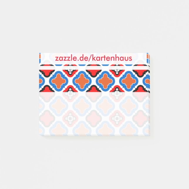Notas Post-it® Rote blau mit Adresse (Anverso)