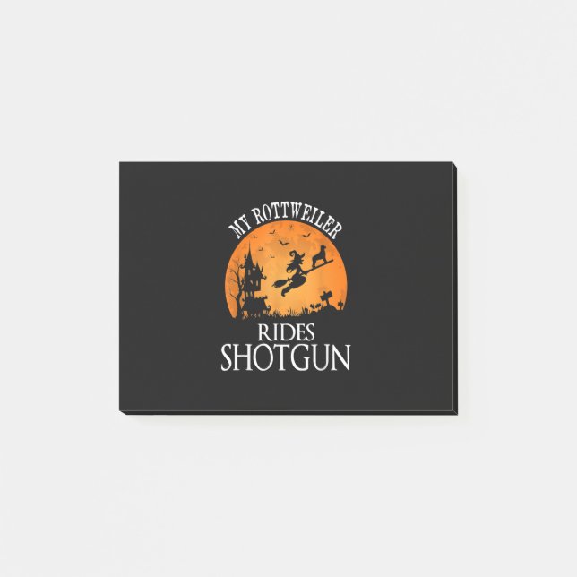 Notas Post-it® Rottweiler monta en la fiesta de Halloween del per (Anverso)