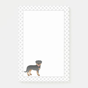 Notas Post-it® Rottweiler Negro y Caoba Perro de Dibujos Animados