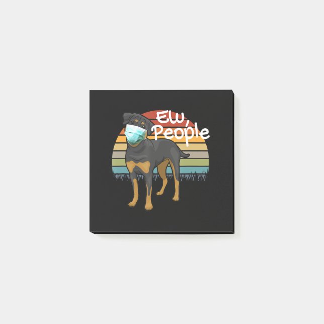 Notas Post-it® Rottweiler Puppy con Máscara - Ew People - Rottwei (Anverso)