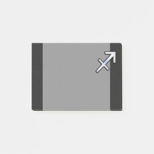 Notas Post-it® Rótulo cromado como sagitario zodiaco en negro
