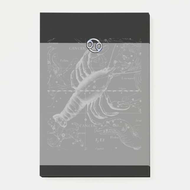 Notas Post-it® Rótulo cromado de cáncer en grabado Hevelius (Anverso)