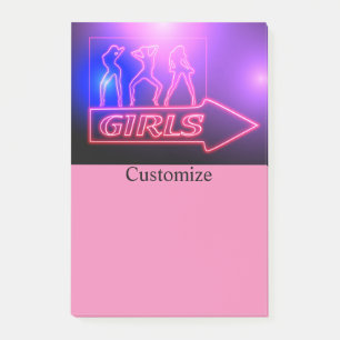 Notas Post-it® Rótulo de Chicas rosados neón Thunder_Cove