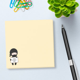Notas Post-it® Rótulo minúsculo lindo de la tenencia de Ninja e