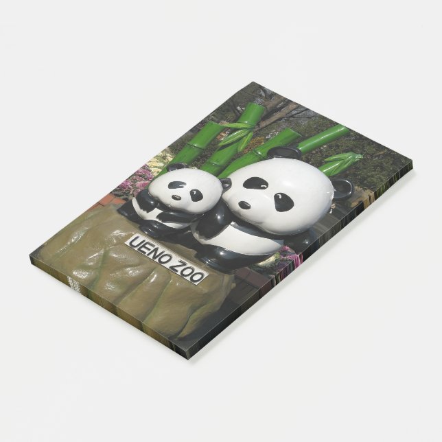 Notas Post-it® Rótulo Ueno Zoo Panda (En perspectiva)