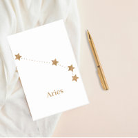 Rótulo Zodiac moderno Aries Gold | Incendio de ele