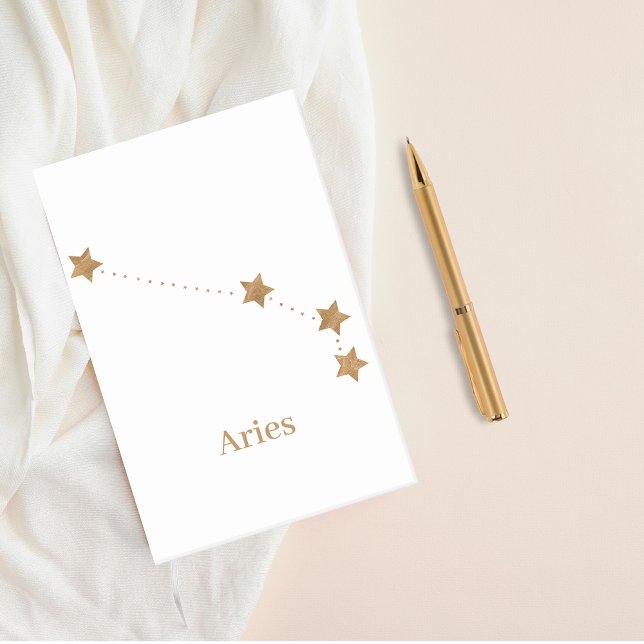 Notas Post-it® Rótulo Zodiac moderno Aries Gold | Incendio de ele (Subido por el creador)
