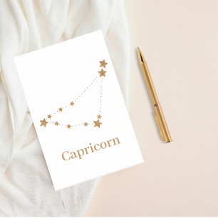 Notas Post-it® Rótulo Zodiac moderno Capricornio de oro Tierra
