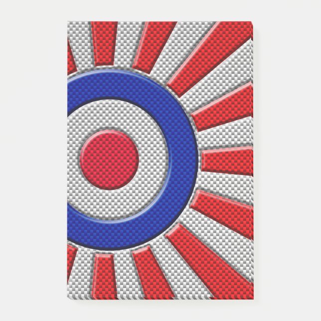 Notas Post-it® Roundel Sunburst Design Carbon Fiber Style Decorac (Anverso)