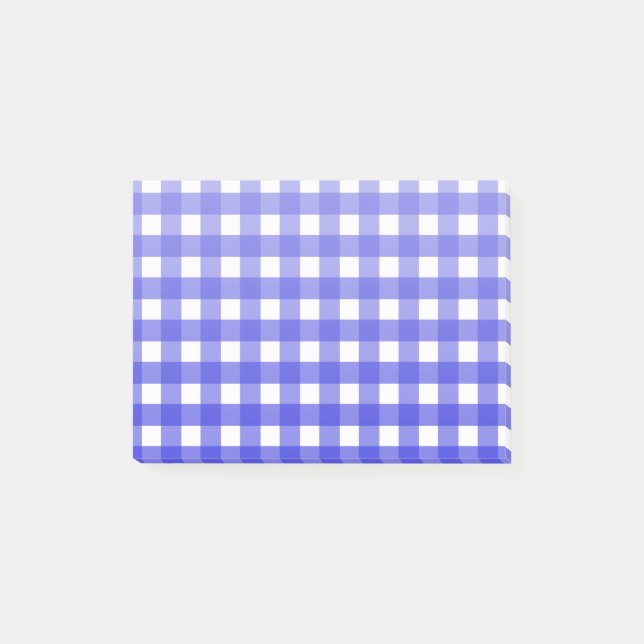 Notas Post-it® Royal blue gingham (Anverso)
