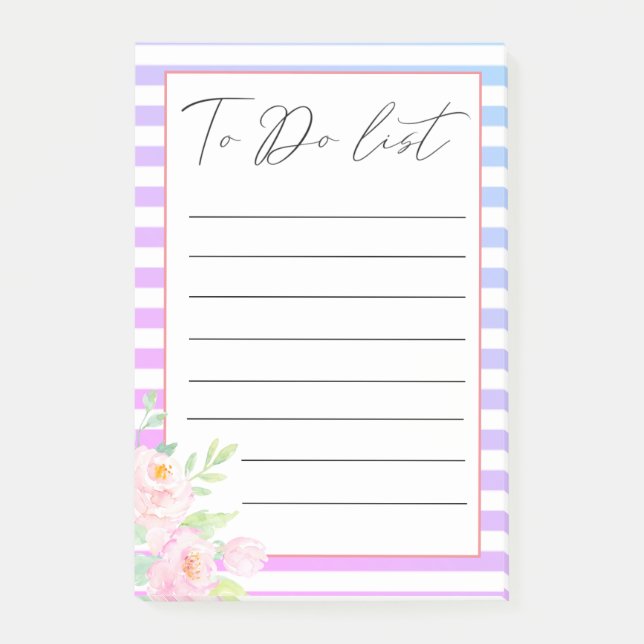 Notas Post-it® Rubor Peonies To Do (Anverso)