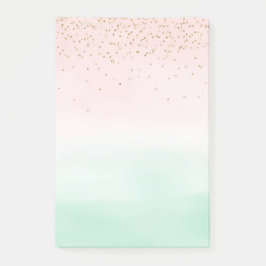 Notas Post-it® Rubor Pink Mint Gold Confetti Ombre
