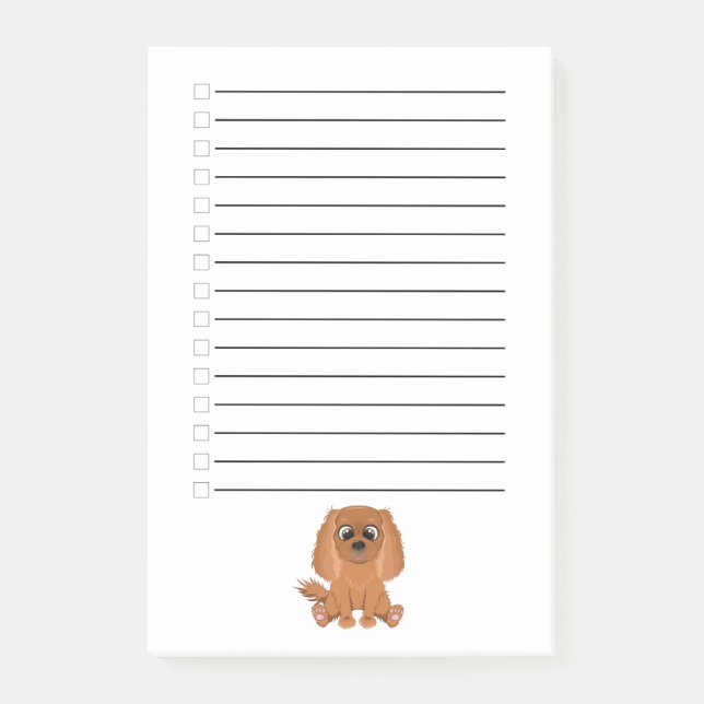 Notas Post-it® Ruby Cavalier King Charles Spaniel    (Anverso)