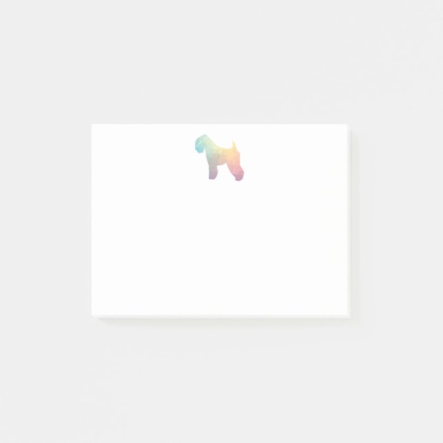 Notas Post-it® Rueda blanda recubierta Terrier Perro Geo Pastel (Anverso)