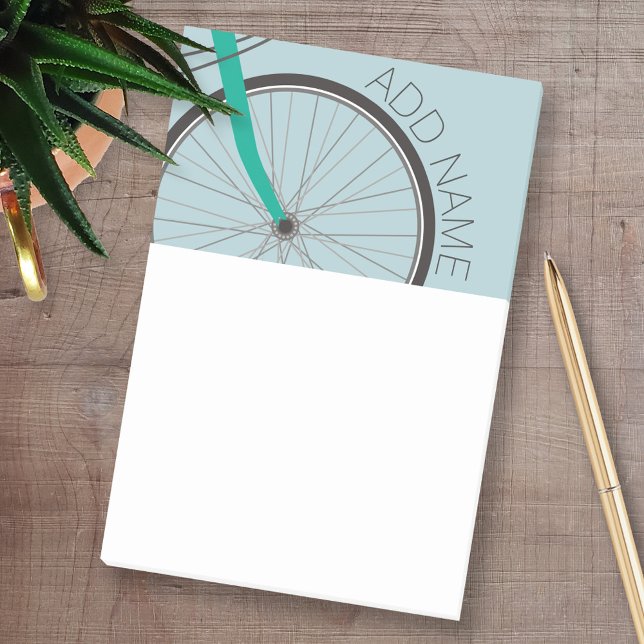 Notas Post-it® Rueda de bicicleta Hipster con nombre personalizad (Personalized Post-it notes - add your name and other contact information)