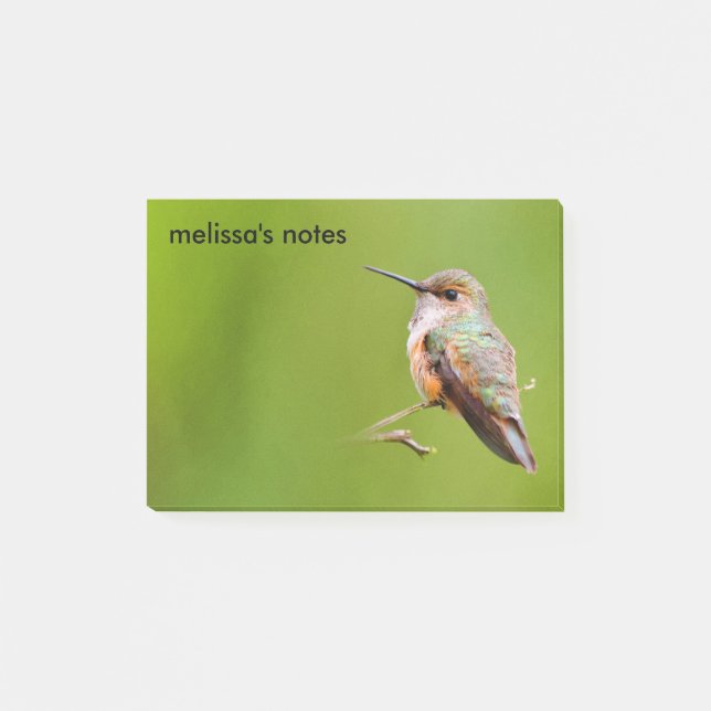 Notas Post-it® Rufous Hummingbird en California Lilac Branch (Anverso)