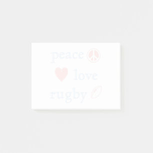 Notas Post-it® Rugbi del amor de la paz
