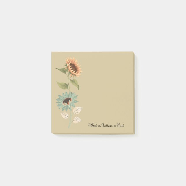 Notas Post-it® Rustic Sunflower Custom Sticky (Anverso)