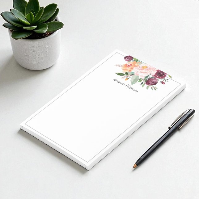 Notas Post-it® Rústica acuarela Floral Bouquet con nombre (Subido por el creador)