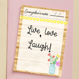 Notas Post-it® Rústica casa de campo, lámparas y flores de 4" x 6