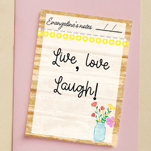 Notas Post-it® Rústica casa de campo, lámparas y flores de 4" x 6